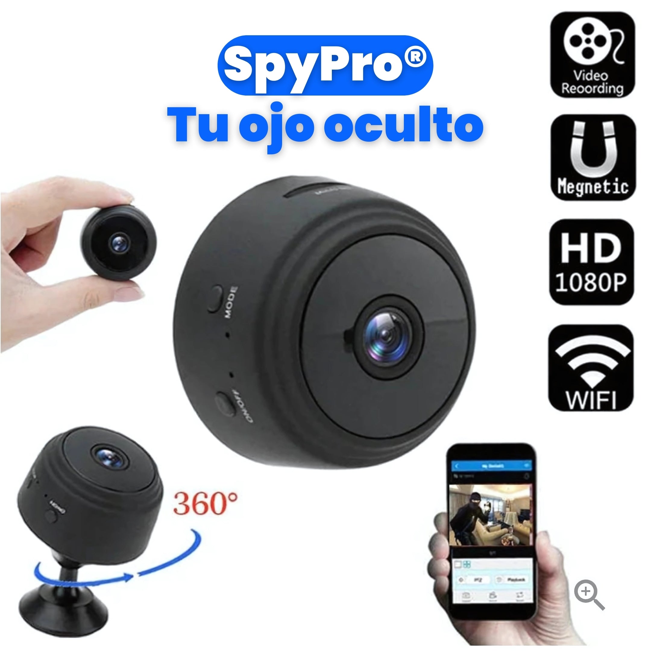 SpyPro® - Mini Cámara Espía Inalámbrica HD